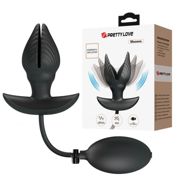 Pretty Love - Manson Inflate Anal Vibration Massager (Chargeable - Black) Pretty Love - Manson Inflate Anal Vibration Massager (Chargeable - Black)
